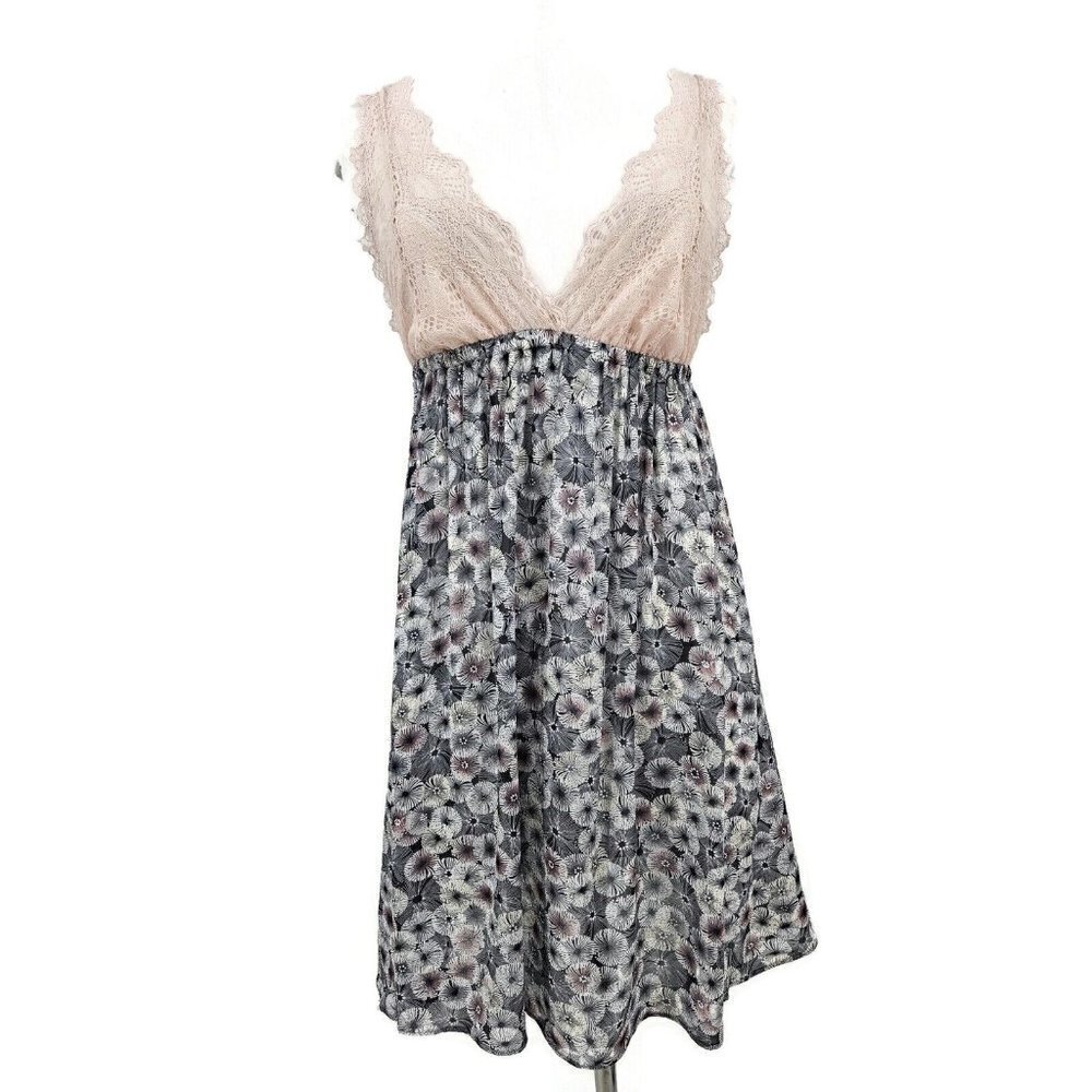 Only Hearts Helena Stuart Chemise Womens L Floral Pink Black Teddy